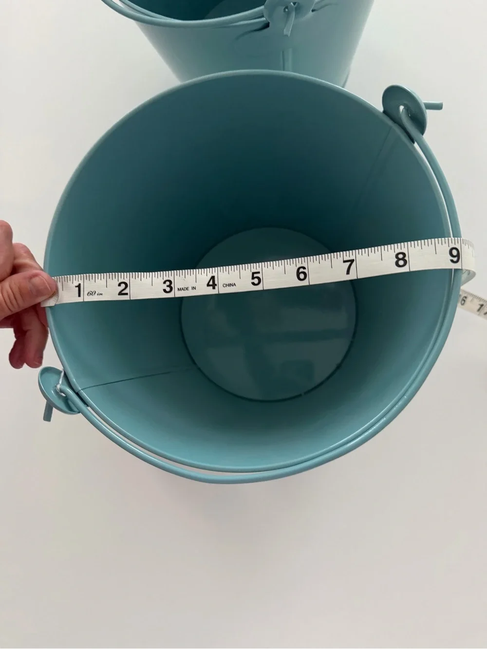 Home Collection Teal Metal Storage Buckets - Set of 2